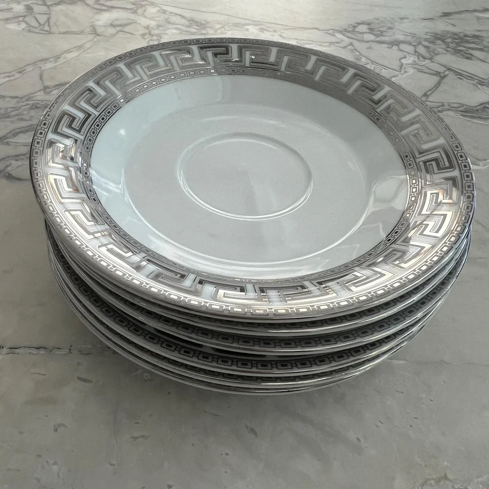 Casati‎ Bavaria Greek Key Silver Pewter dish assortment